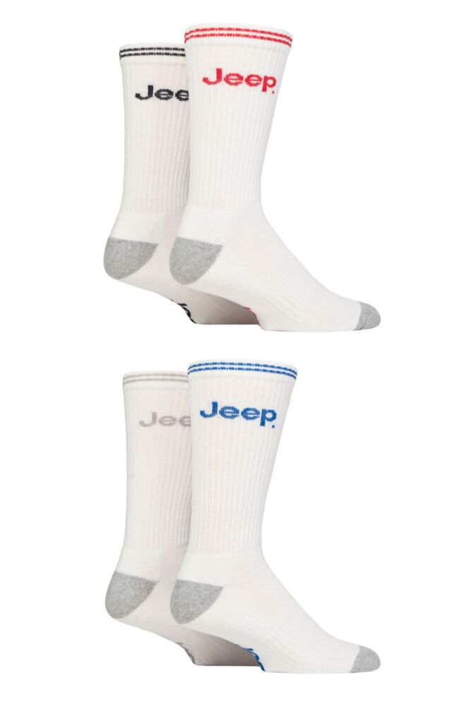 Sockshop JeepMens Cushioned Crew Sports Socks 4-Pair