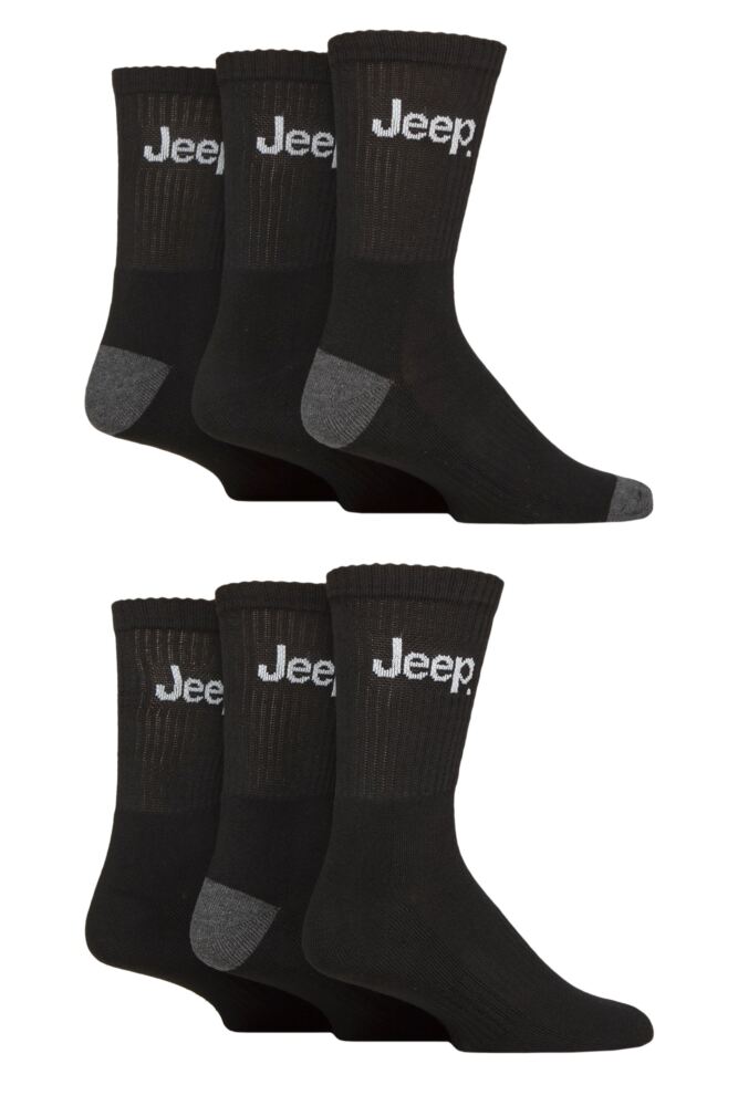Sockshop JeepMens Cushioned Performance Crew Sports Socks 6-Pair