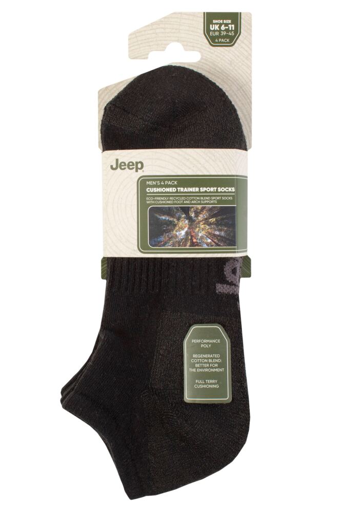 sockshop JeepMens Cushioned Sports Trainer Socks 4-Pair