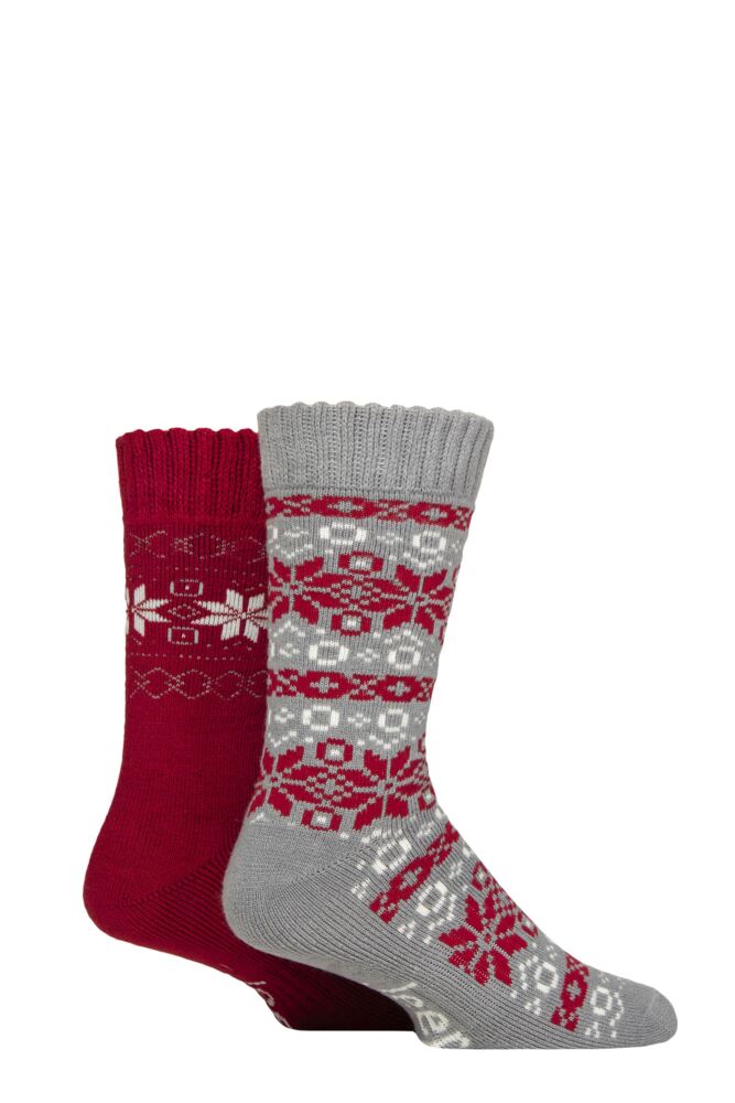 Sockshop JeepMens Fairisle Brushed Thermal Boot Socks 2-Pair