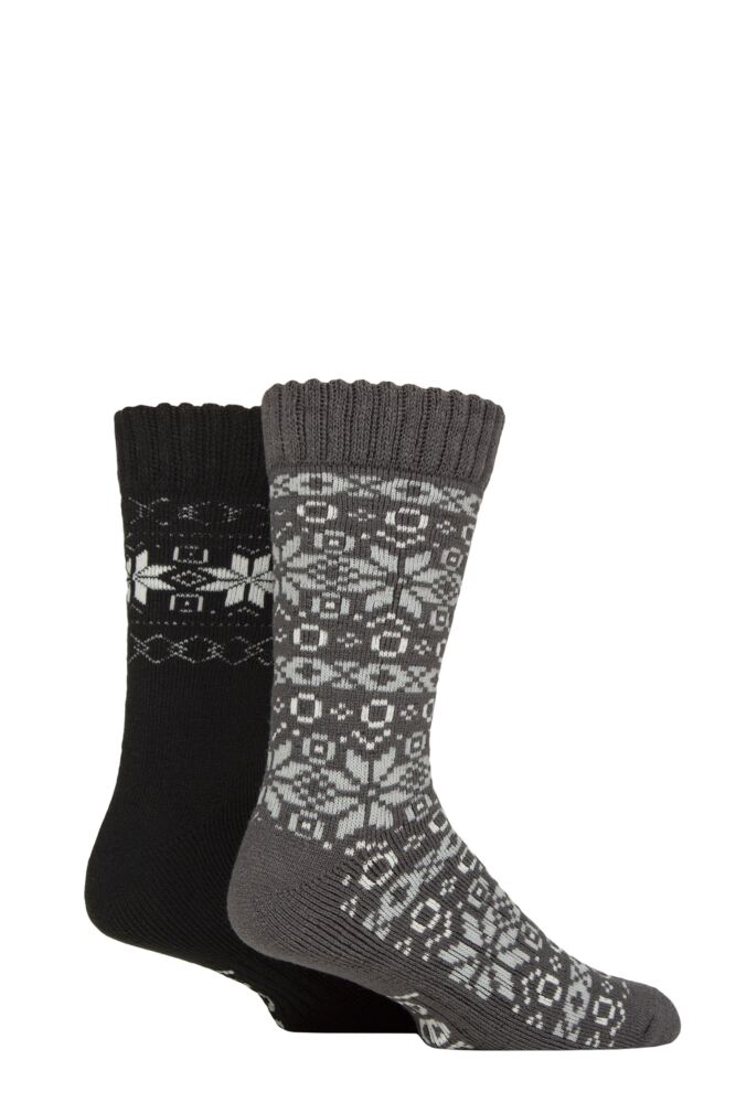 Sockshop JeepMens Fairisle Brushed Thermal Boot Socks 2-Pair