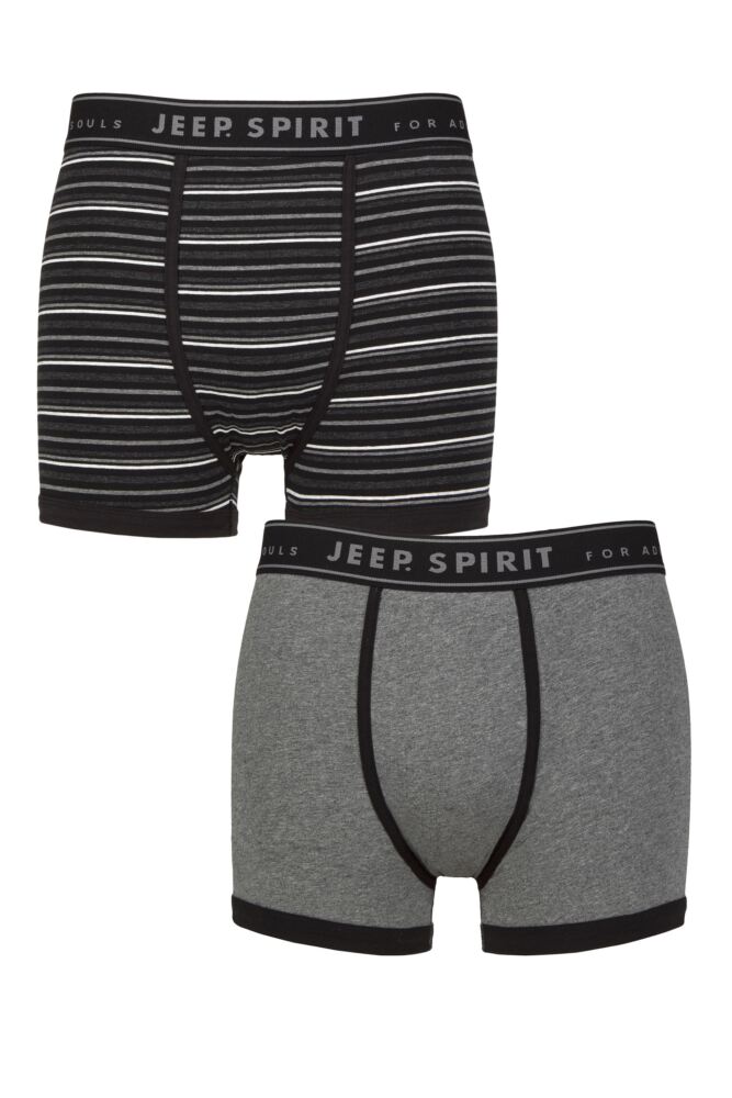 Sockshop JeepMens Spirit Cotton Knitted Fitted Trunks 2-Pack