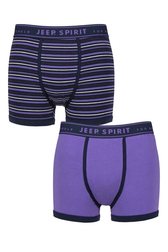 Sockshop JeepMens Spirit Cotton Knitted Fitted Trunks 2-Pack