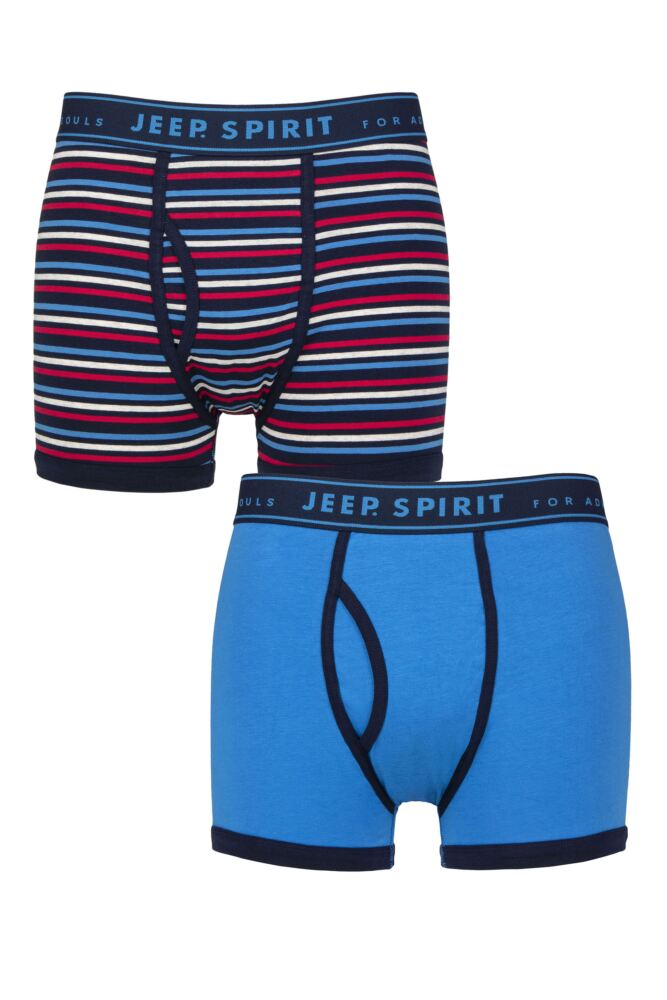 Sockshop JeepMens Spirit Cotton Knitted Keyhole Trunks 2-Pack