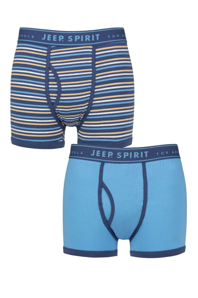 Sockshop JeepMens Spirit Cotton Knitted Keyhole Trunks 2-Pack
