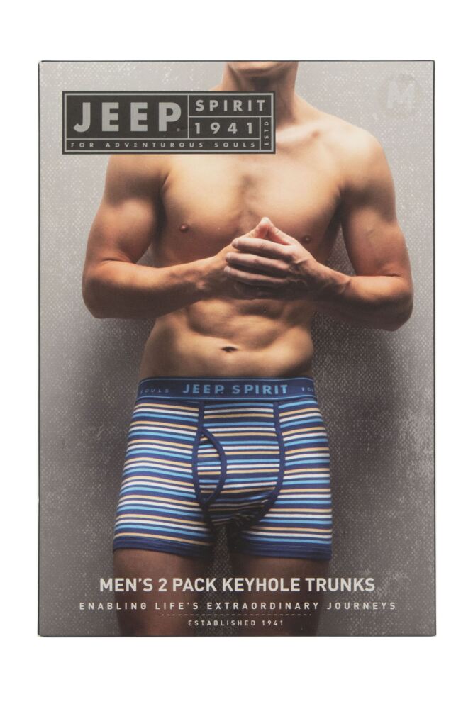 sockshop JeepMens Spirit Cotton Knitted Keyhole Trunks 2-Pack