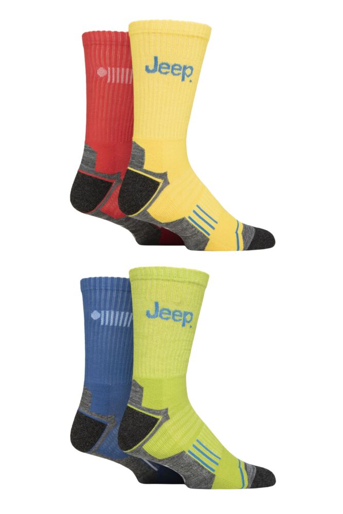 Sockshop JeepMens Technical Performance Crew Sports Socks 4-Pair