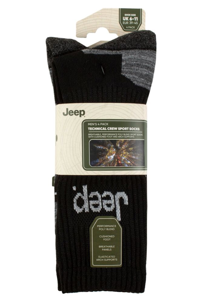 sockshop JeepMens Technical Performance Crew Sports Socks 4-Pair