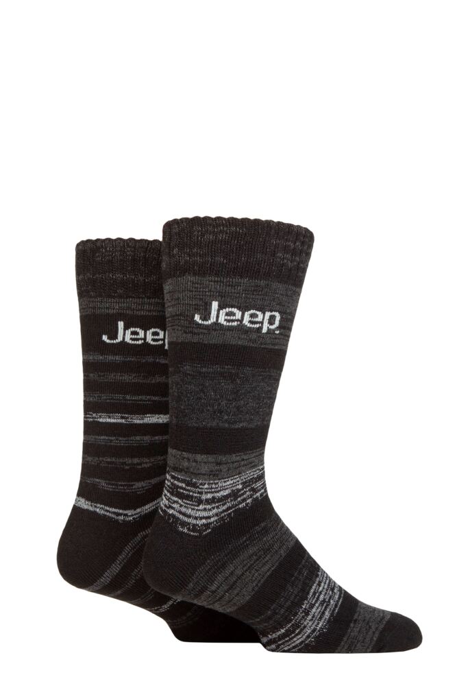 Sockshop JeepMens Thermal Striped Boot Socks 2-Pair