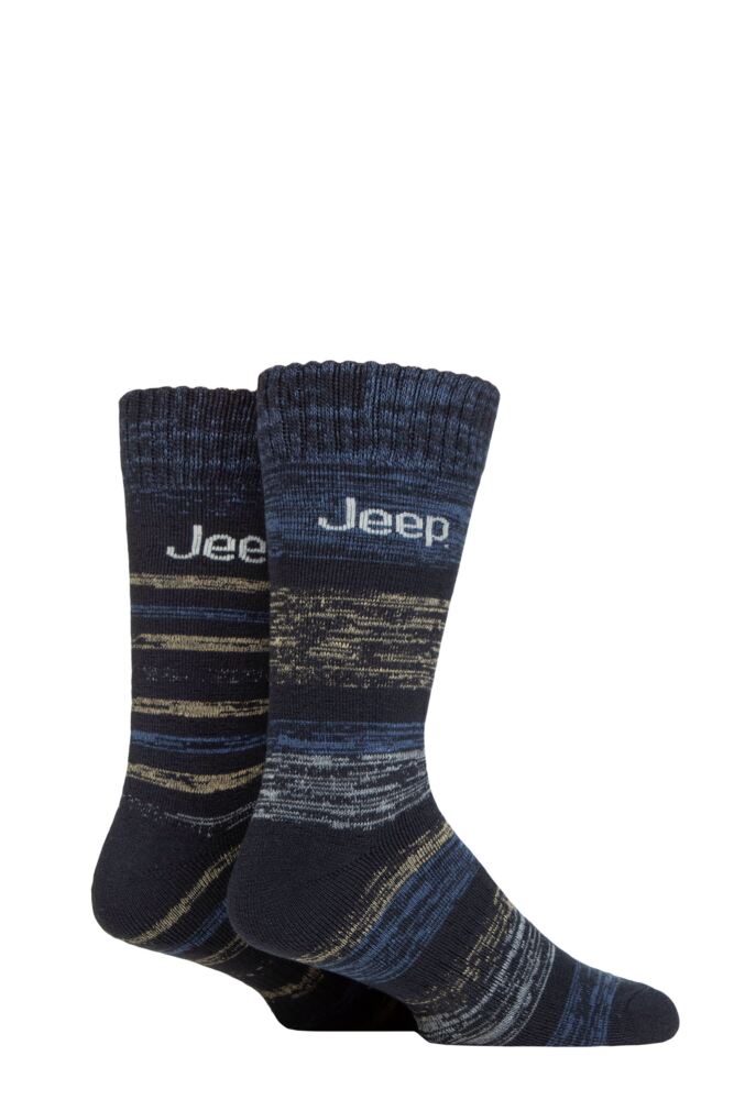 Sockshop JeepMens Thermal Striped Boot Socks 2-Pair