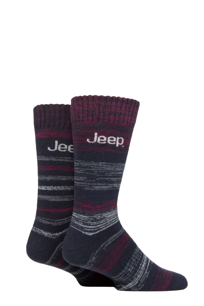 Sockshop JeepMens Thermal Striped Boot Socks 2-Pair