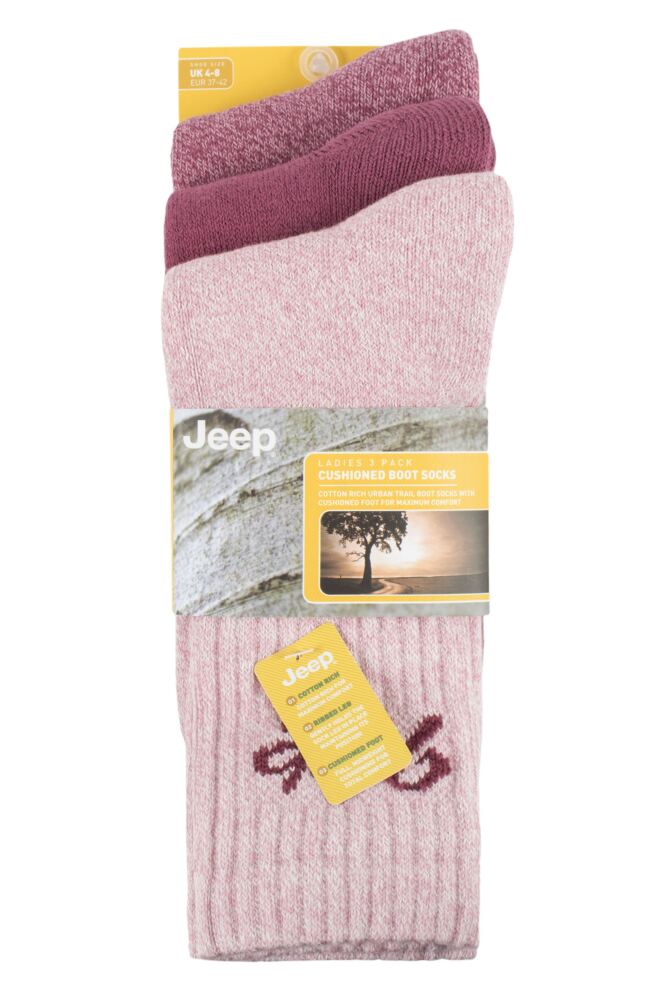 sockshop JeepWomens Cotton Cushioned Foot Boot Socks 3-Pair