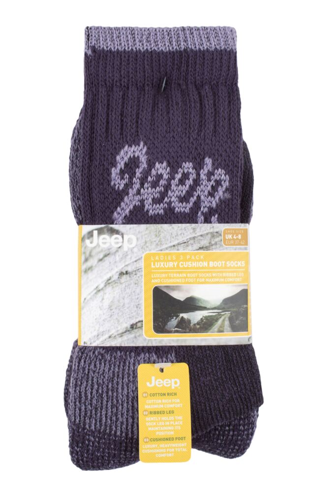 sockshop JeepWomens Cotton Luxury Terrain Boot Socks 3-Pair