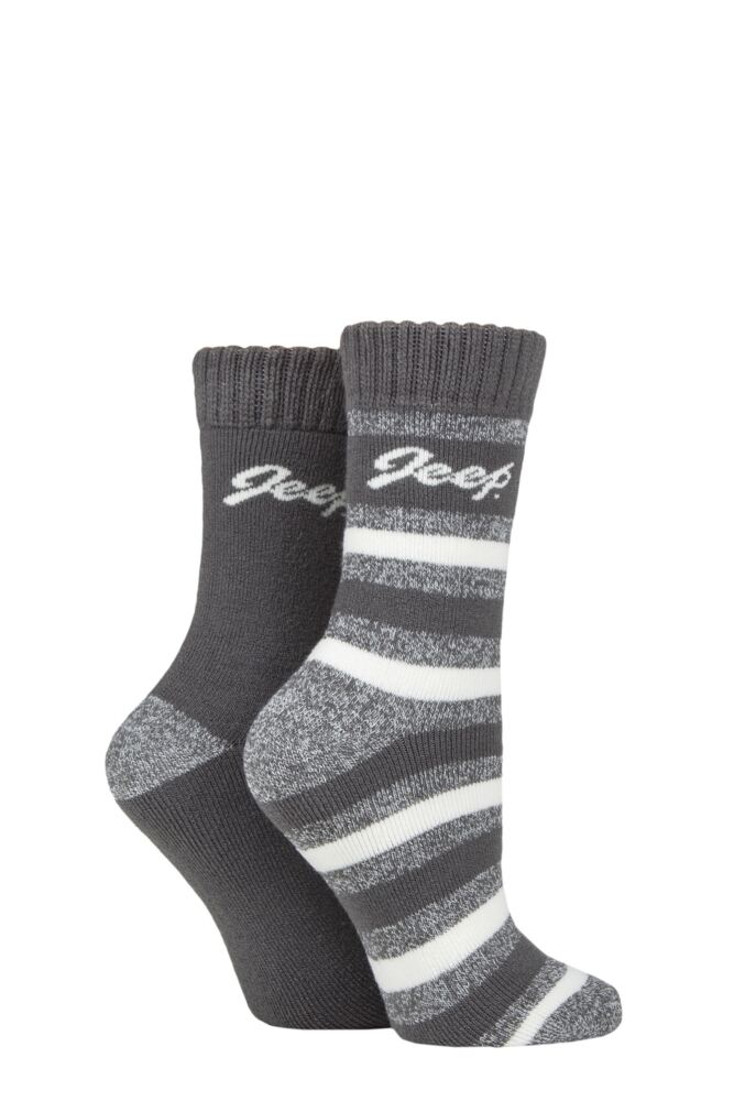 Sockshop JeepWomens Cushioned Brushed Thermal Boot Socks 2-Pair