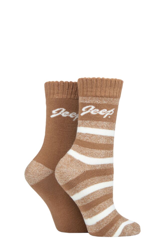 Sockshop JeepWomens Cushioned Brushed Thermal Boot Socks 2-Pair