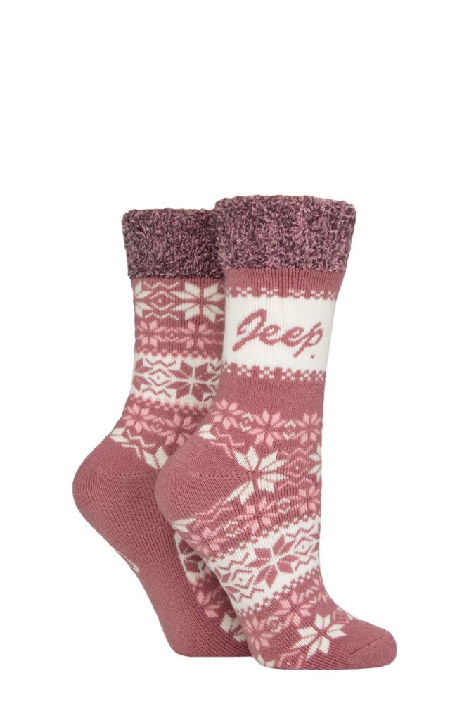 Sockshop JeepWomens Fairisle Soft Top Boot Socks Gift Set 2-Pair
