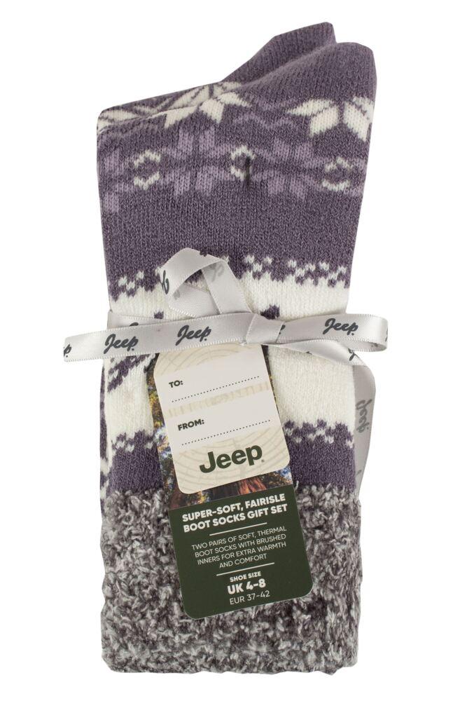 sockshop JeepWomens Fairisle Soft Top Boot Socks Gift Set 2-Pair
