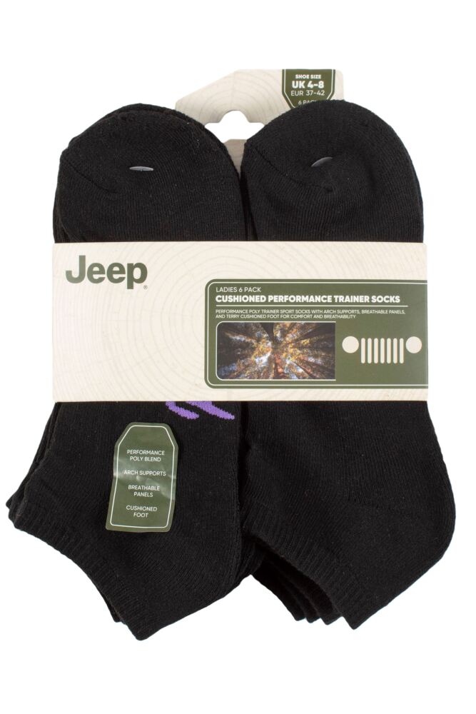 sockshop JeepWomens Performance Cushioned Trainer Socks 6-Pair