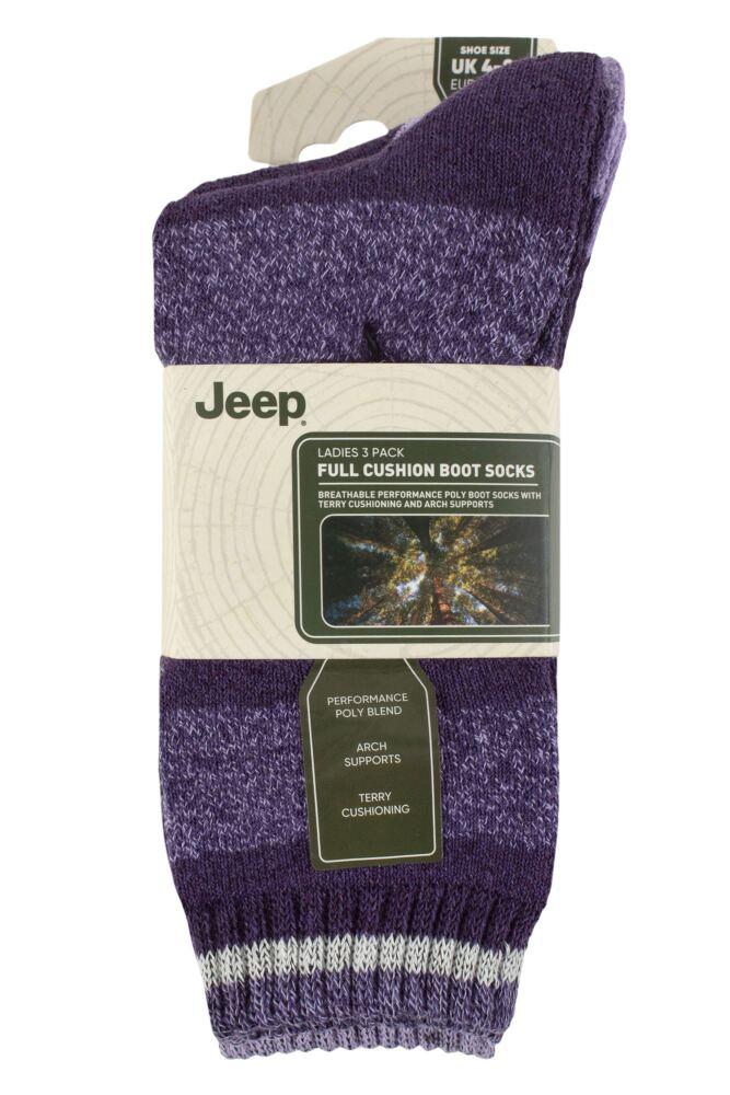 sockshop JeepWomens Performance Full Cushion Striped Boot Socks 3-Pair