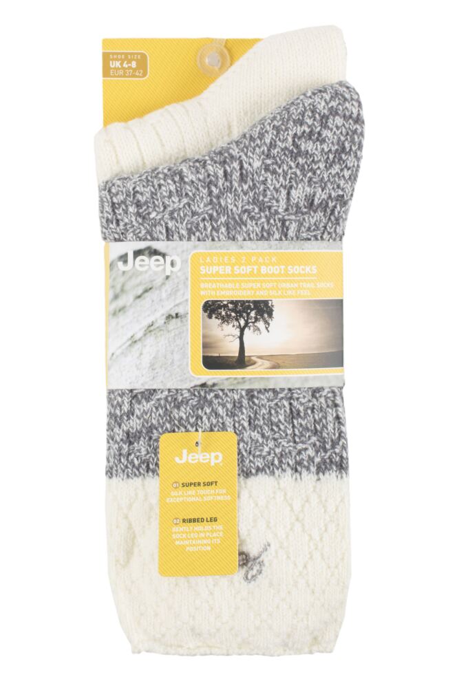 sockshop JeepWomens Super Soft Cable Knit Boot Socks 2-Pair