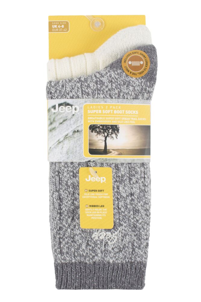 sockshop JeepWomens Super Soft Ribbed Boot Socks 2-Pair