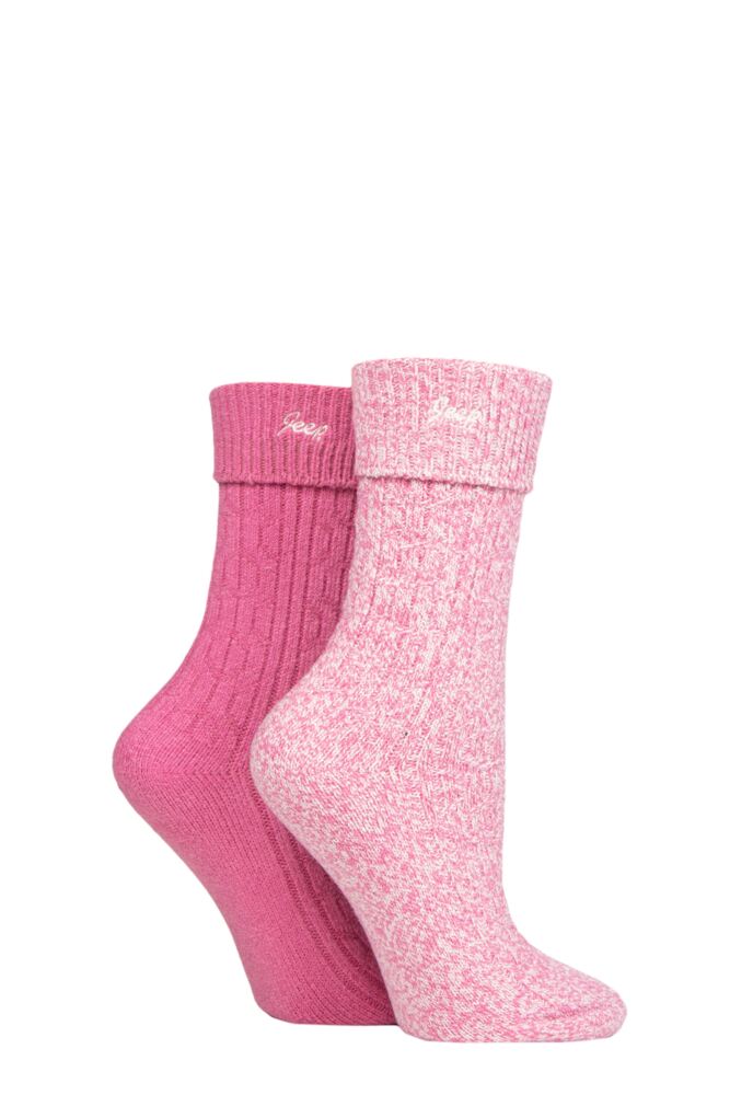 Sockshop JeepWomens Super Soft Turn Over Top Boot Socks 2-Pair