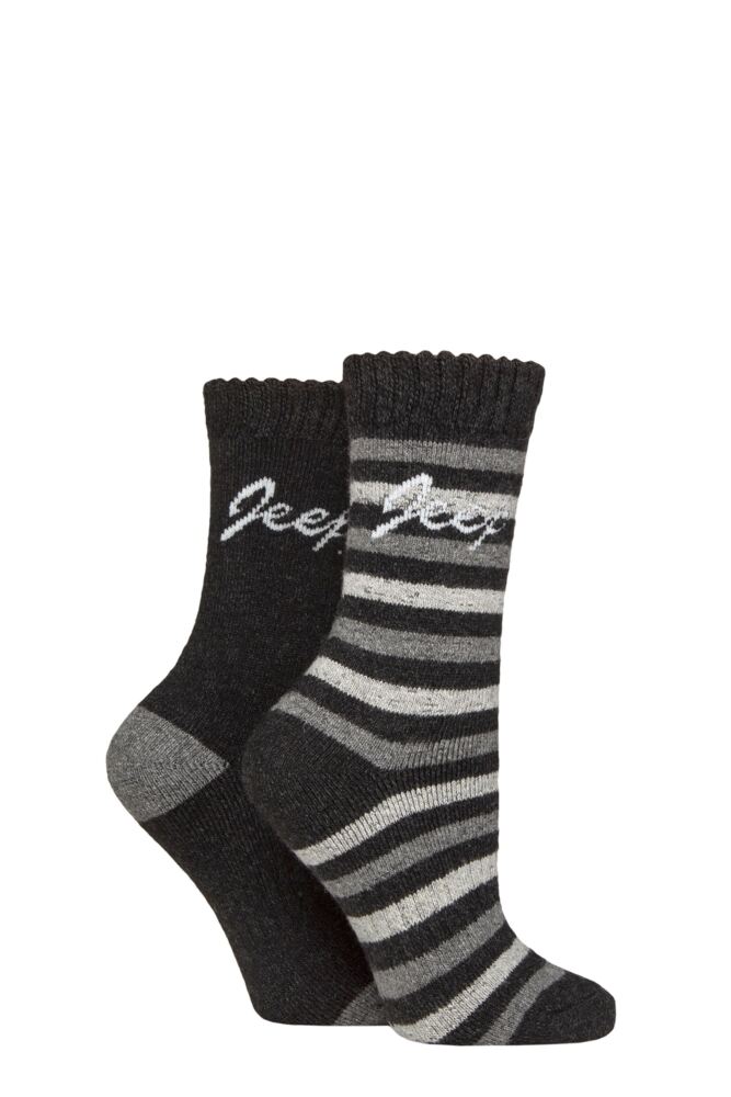 Sockshop JeepWomens Wool Blend Thermal Boot Socks 2-Pair