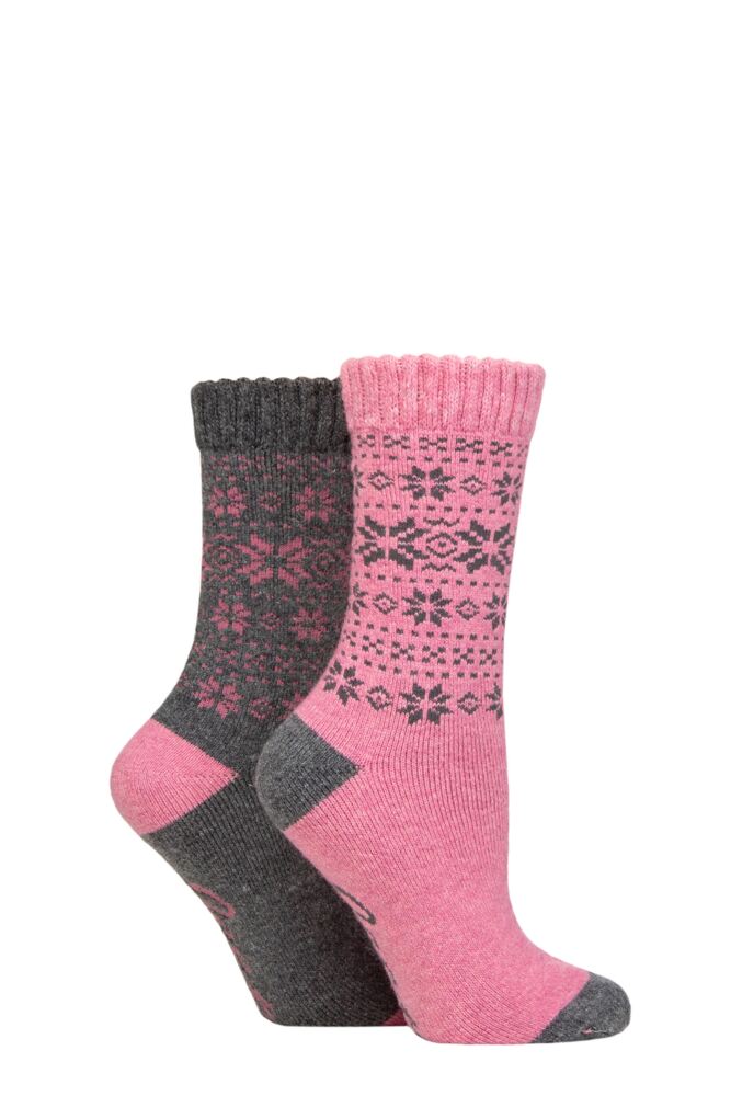 Sockshop JeepWomens Wool Blend Thermal Performance Boot Socks 2-Pair
