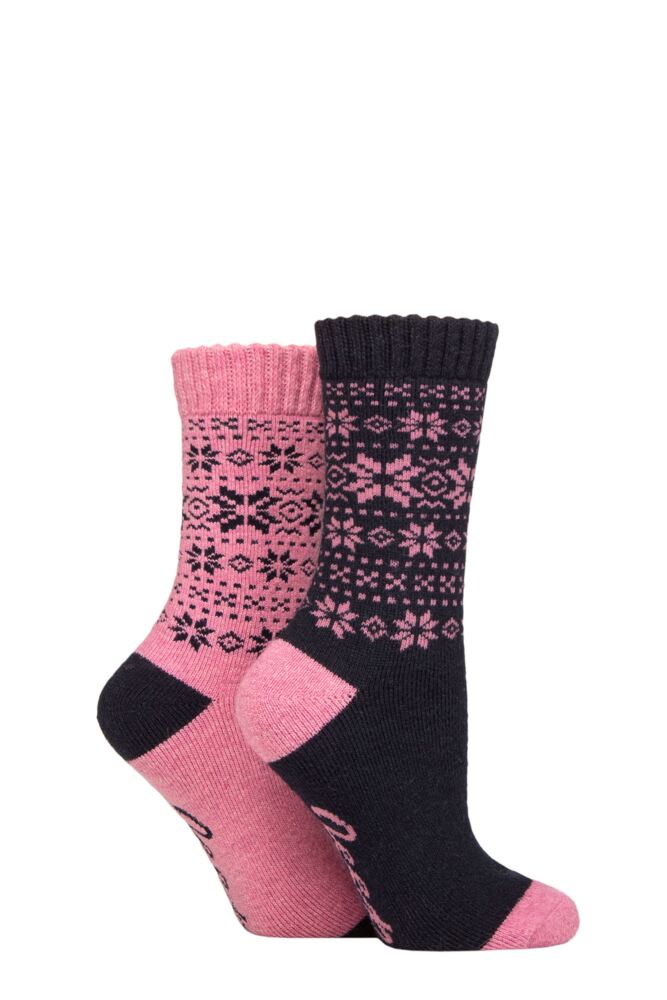 Sockshop JeepWomens Wool Blend Thermal Performance Boot Socks 2-Pair