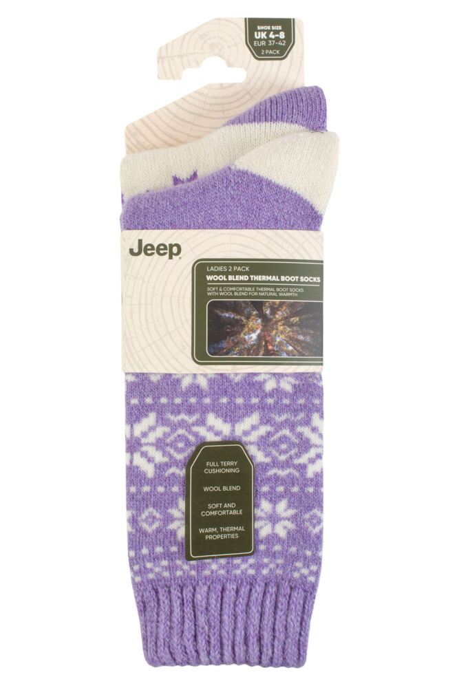 sockshop JeepWomens Wool Blend Thermal Performance Boot Socks 2-Pair