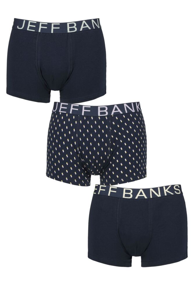 Sockshop Jeff BanksMens Cotton Patterned Trunks 3-Pack