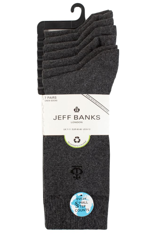 sockshop Jeff BanksMens Plain Recycled Cotton Socks 7-Pair