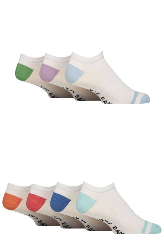 Sockshop Jeff BanksMens Recycled Cotton Patterned Trainer Socks 7-Pair