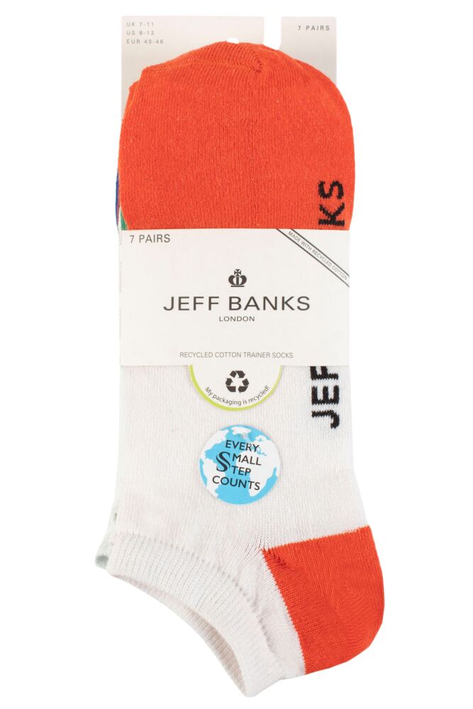 sockshop Jeff BanksMens Recycled Cotton Patterned Trainer Socks 7-Pair