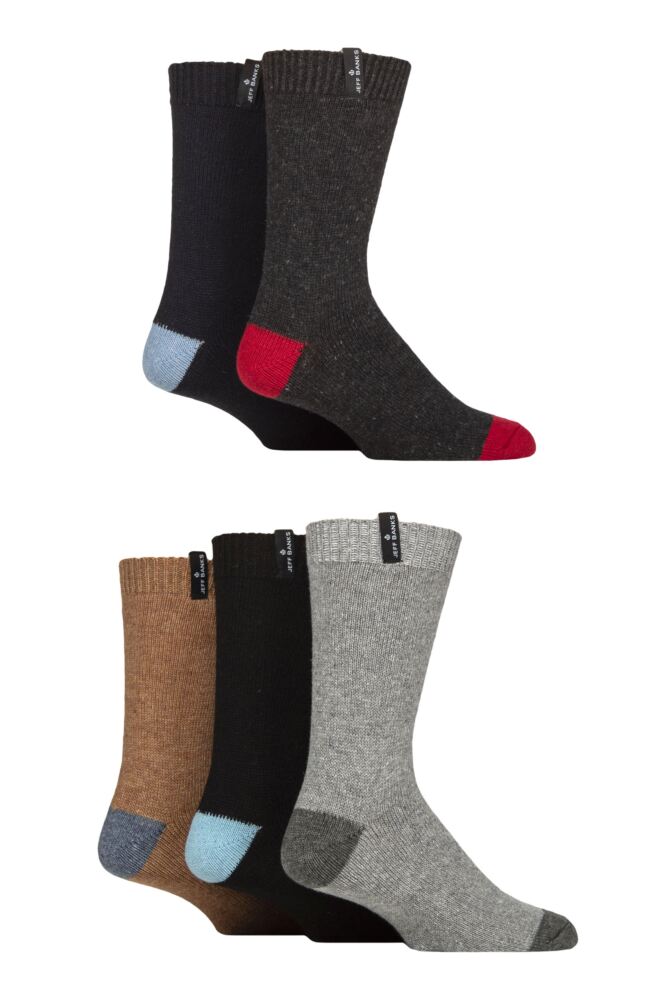 Sockshop Jeff BanksMens Recycled Wool Boot Socks 5-Pair