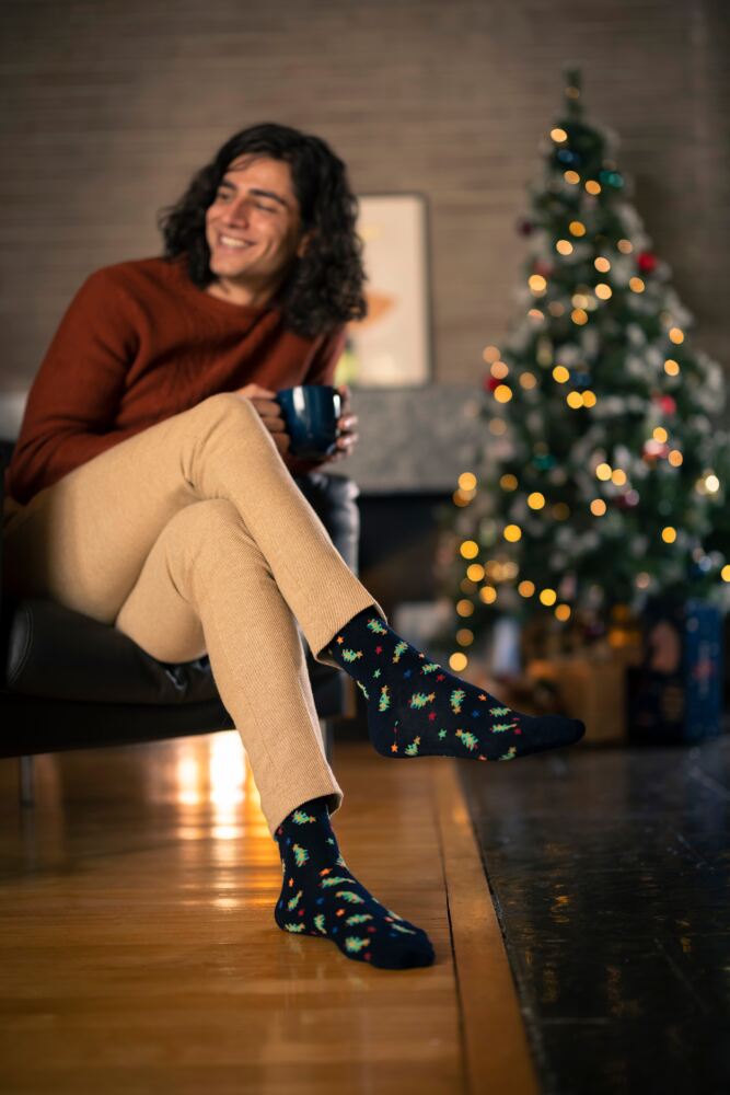 Sockshop Lazy PandaMens Bamboo Christmas Socks 3-Pair