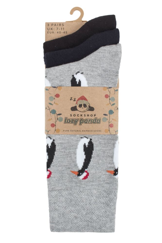 sockshop Lazy PandaMens Bamboo Christmas Socks 3-Pair