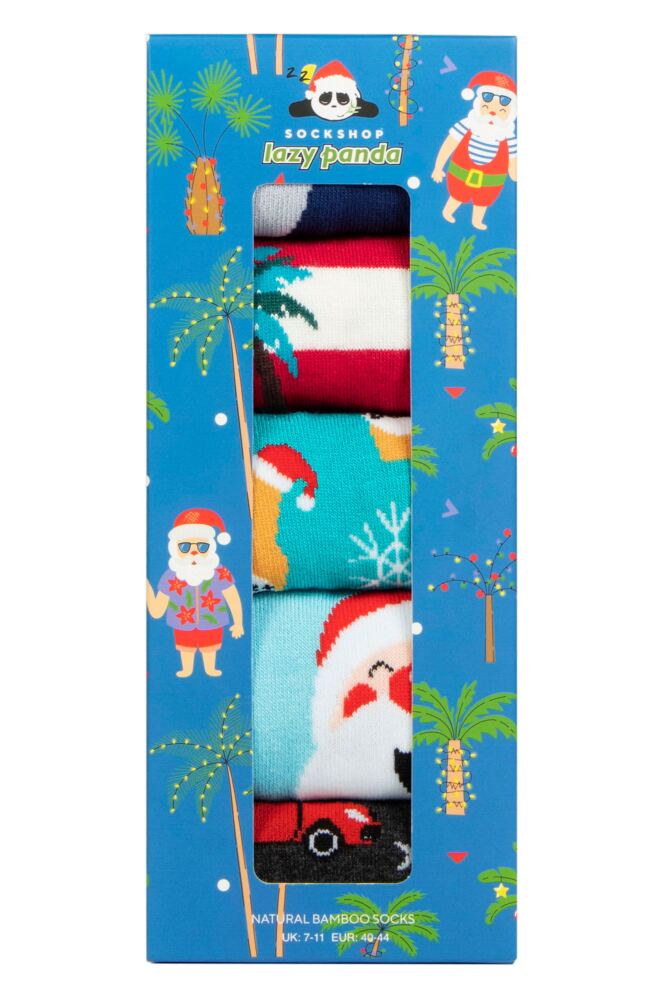 Sockshop Lazy PandaMens Bamboo Christmas Socks 5-Pair Gift Box