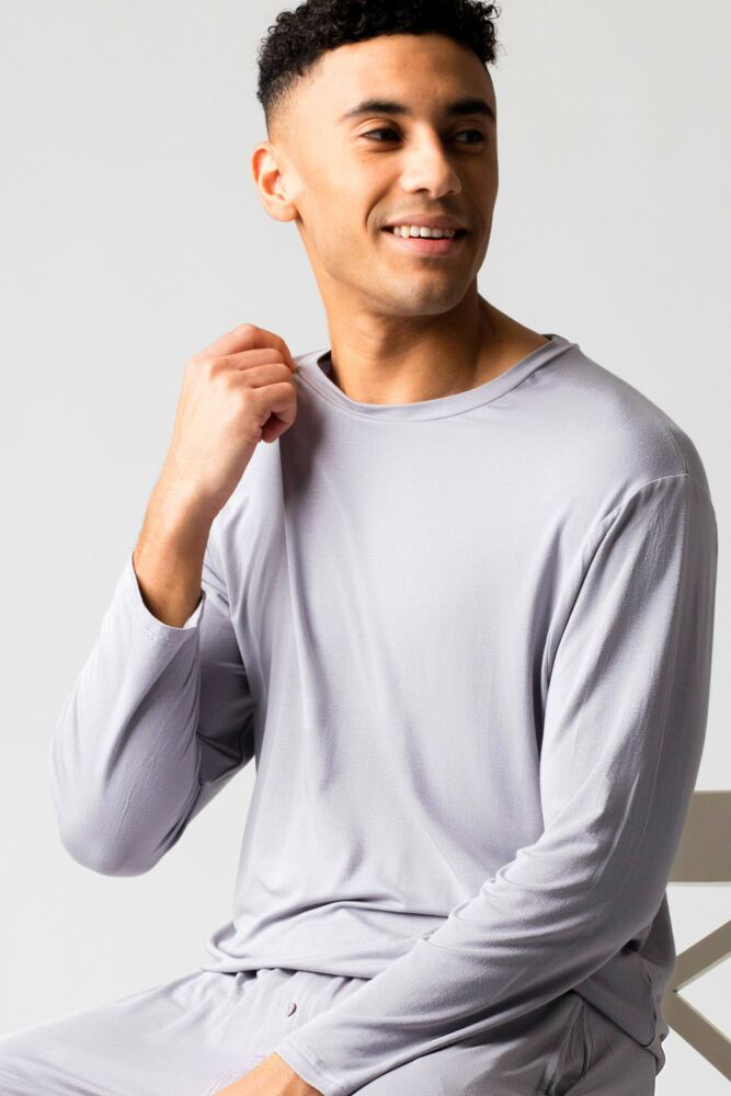 Sockshop Lazy PandaMens Bamboo Loungewear Long Sleeved Top