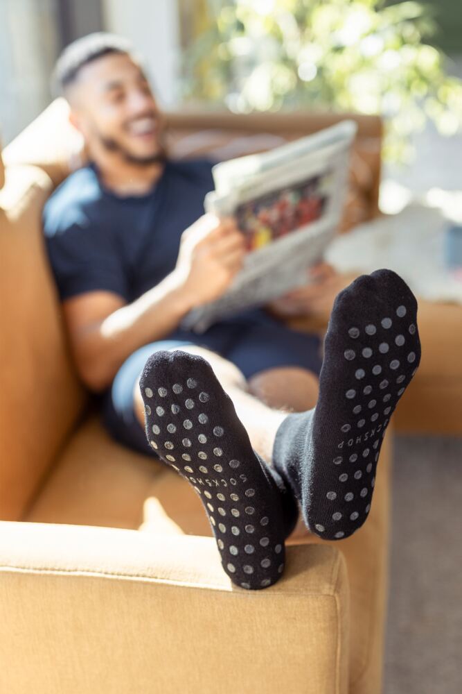 Sockshop Lazy PandaMens & Womens Bamboo Cushioned Slipper Socks 2-Pair