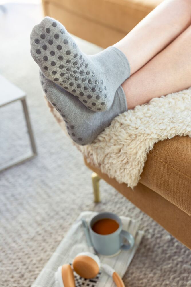 Sockshop Lazy PandaMens & Womens Bamboo Cushioned Slipper Socks 2-Pair