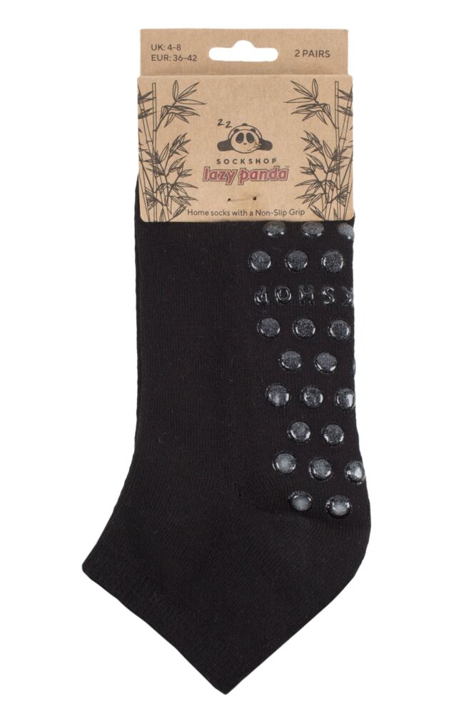 sockshop Lazy PandaMens & Womens Bamboo Cushioned Slipper Socks 2-Pair