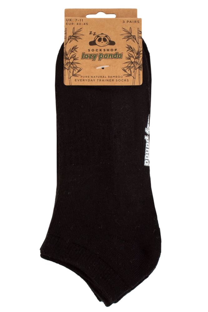 sockshop Lazy PandaMens & Womens Bamboo Full Cushion Sports Trainer Socks 3-Pair