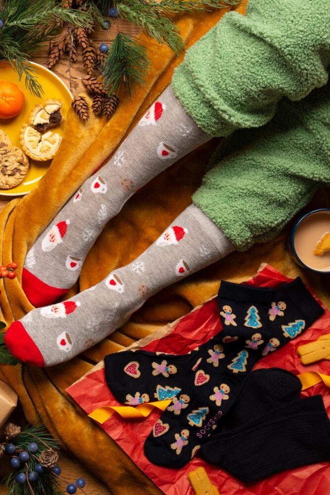 Sockshop Lazy PandaWomens Bamboo Christmas Socks 3-Pair