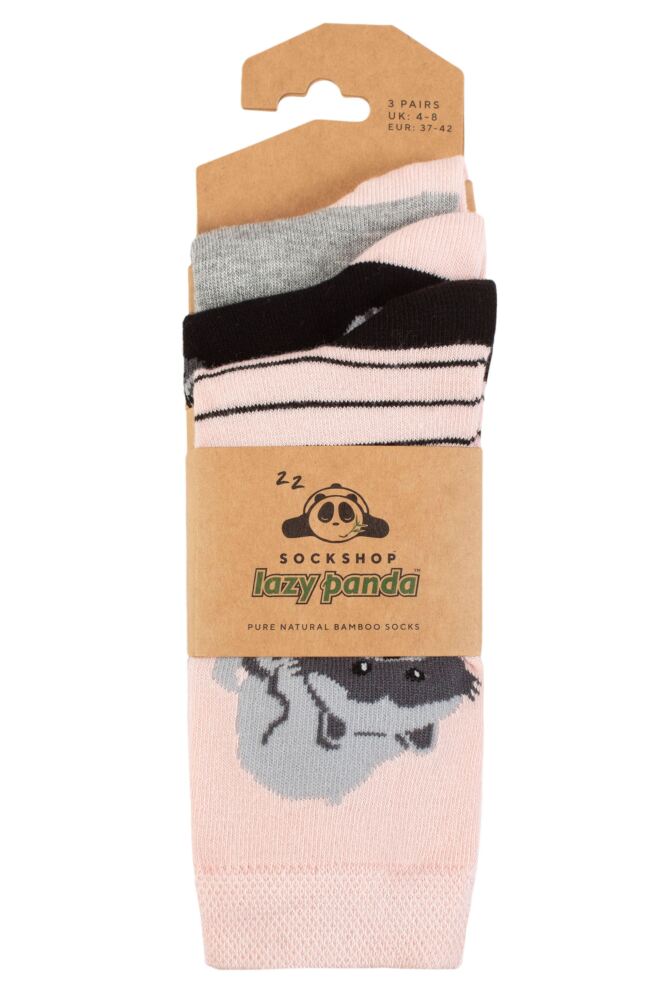 sockshop Lazy PandaWomens Bamboo Novelty Socks 3-Pair