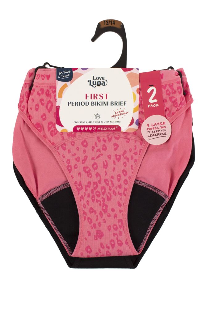 sockshop Love LunaGirls and Teens First Period Bikini Briefs 2-Pack