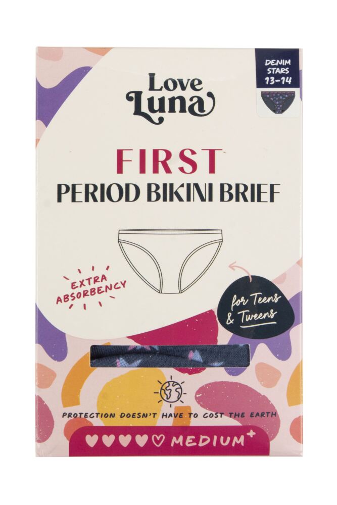 sockshop Love LunaGirls Cotton First Period Bikini Brief