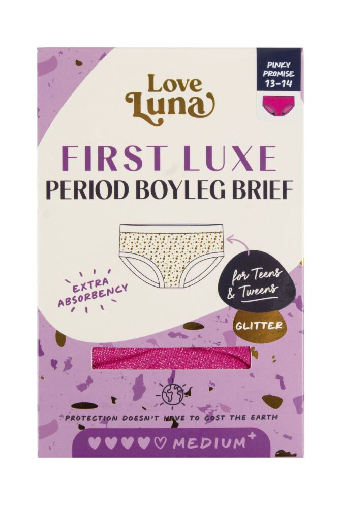 sockshop Love LunaGirls First Period Luxe Boyleg Brief