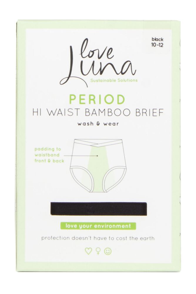 sockshop Love LunaWomens Bamboo High Waisted Period Briefs