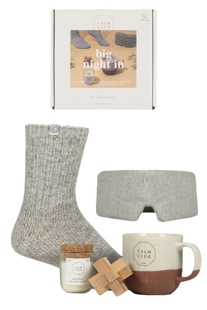 Sockshop Luckies Of LondonMens & Womens Big Night In With Candle Sleep Mask Mug & Wool Socks Gift Box